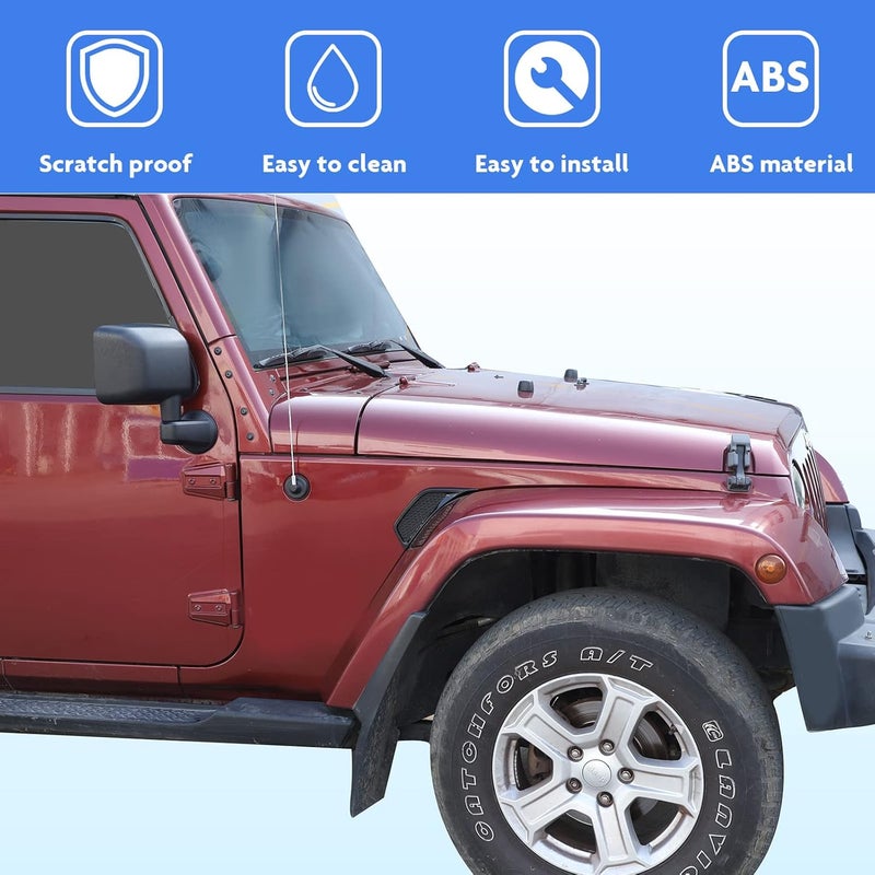 Jimen Compatible with 2007-2018 Jeep Wrangler JK & Unlimited, 2PCS Car Side Fender Air Vent Cover Trim Exterior Accessories (Black) - Image 4